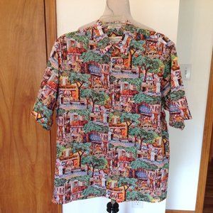 Vintage Reyn Spooner Cafe Theme Shirt Mens Medium